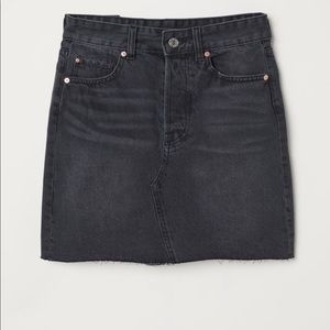 Hm black denim mini skirt
